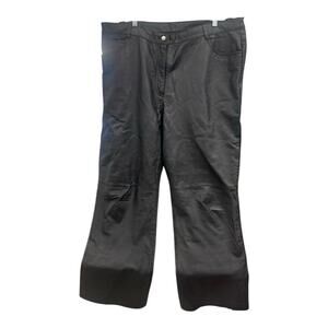 Via Accenti Womens H2 40X30 Black Leather Pants Stretch 09-0097-7 Goth Mob Wife